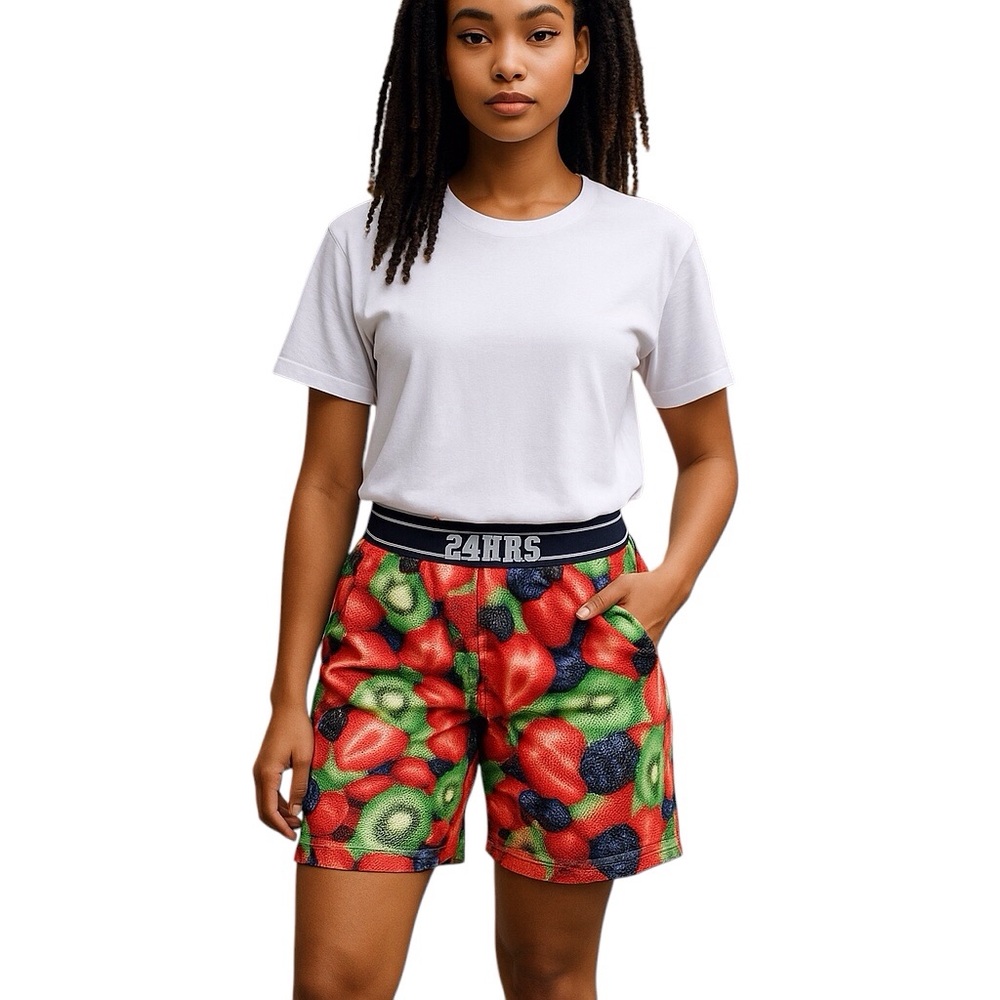 Dolls Kills 24 HRS 5 A Day Graphic Print Athletic Shorts Women Size L